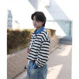 HOOK -original- バイカラー花刺繍マルチボーダーポロ襟ロンTEE | HOOK | 詳細画像25