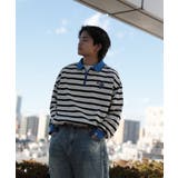 HOOK -original- バイカラー花刺繍マルチボーダーポロ襟ロンTEE | HOOK | 詳細画像27