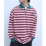 HOOK -original- バイカラー花刺繍マルチボーダーポロ襟ロンTEE | HOOK | 詳細画像40