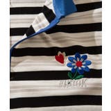 HOOK -original- バイカラー花刺繍マルチボーダーポロ襟ロンTEE | HOOK | 詳細画像4