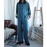 配色ワンポイント刺繍飾りステッチサイドラインスウェット セットアップ可能 | HOOK | 詳細画像4