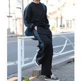 配色ワンポイント刺繍飾りステッチサイドラインスウェット セットアップ可能 | HOOK | 詳細画像13
