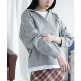 ダークグレー | レイヤード風パーカー | aimoha 