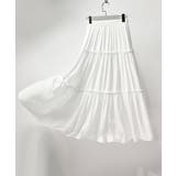 ホワイト1 | ティアードスカート ロングスカート フレアスカート | aimoha 