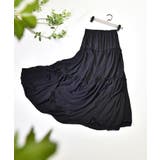 ブラック1 | ティアードスカート ロングスカート フレアスカート | aimoha 