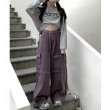for girls アシンメトリービッグポケットカラーデニムカーゴパンツ | aimoha | 詳細画像10