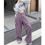 for girls アシンメトリービッグポケットカラーデニムカーゴパンツ | aimoha | 詳細画像6