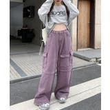 for girls アシンメトリービッグポケットカラーデニムカーゴパンツ | aimoha | 詳細画像7