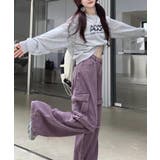 for girls アシンメトリービッグポケットカラーデニムカーゴパンツ | aimoha | 詳細画像8
