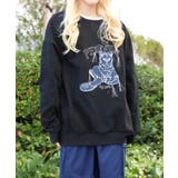 HOOK -original- かわいいネコパッチワーク刺繍フリンジスウェット | HOOK | 詳細画像11 