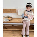 【aimoha-KIDS-】9分丈 セミフレアパンツ | aimoha kids | 詳細画像5