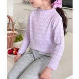 パープル | 【aimoha-KIDS-】シワ感長袖トップス | aimoha kids