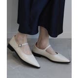 オフホワイト | 【shoes365】ポインテッド トゥ ローヒール メリージェーン シューズ | aimoha