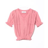 Vネックレース編みシアー半袖トップス Jasmine Grandiflorum | aimoha  | 詳細画像4 