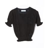 Vネックレース編みシアー半袖トップス Jasmine Grandiflorum | aimoha  | 詳細画像5 