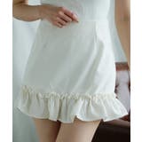 ホワイト | 【Jasmine】フラワー柄ミニスカート | aimoha