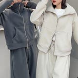 ハイネックダブルジップスウェットジャケット | aimoha  | 詳細画像1 