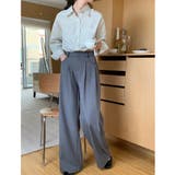 ライトグレー | 【aimoha】ハイウエストタックスラックス | aimoha