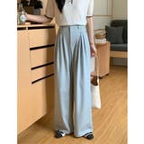 ミント | 【aimoha】ハイウエストデザインタックスラックス ワイドパンツ ロング丈 | aimoha 