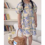 ブルー | 「aimoha-KIDS-」花柄ワンピース【SS】 | aimoha kids