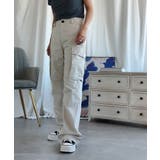 ベージュ | 「Aimoha」ストレートパンツ カーゴパンツ | aimoha