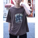 ブラウン | HOOK original マフィアわんこプリントウォッシュ半袖TEE | HOOK