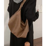 ブラウン | PUレザー大きめショルダーバッグ | aimoha 