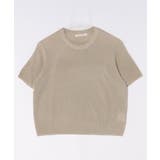 ベージュ | 【Banico】クルーネック半袖ニットTシャツ【SS】 | aimoha