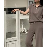 Banico ハーフジップフレンチスリーブサマーニット 涼感素材上下セットアップ | aimoha  | 詳細画像4