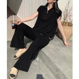 Banico ハーフジップフレンチスリーブサマーニット 涼感素材上下セットアップ | aimoha  | 詳細画像5