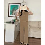 Banico ハーフジップフレンチスリーブサマーニット 涼感素材上下セットアップ | aimoha  | 詳細画像6