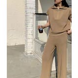 Banico ハーフジップフレンチスリーブサマーニット 涼感素材上下セットアップ | aimoha  | 詳細画像7