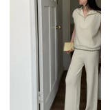 Banico ハーフジップフレンチスリーブサマーニット 涼感素材上下セットアップ | aimoha  | 詳細画像14