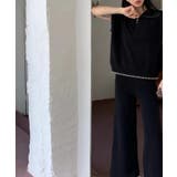 Banico ハーフジップフレンチスリーブサマーニット 涼感素材上下セットアップ | aimoha  | 詳細画像15