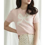 ピンク | 「Jasmine」ハーフスリーブリボンニットプルオーバー Jasmine | aimoha
