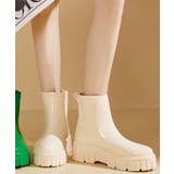 オフホワイト | 6cm厚底 プラットフォームレインブーツ レインシューズ 長靴 | aimoha