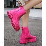 ピンク | 6cm厚底 プラットフォームレインブーツ レインシューズ 長靴 | aimoha