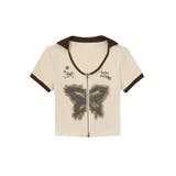 【HOOK】for girls アメカジバターフライプリントジップトップス【SS… | HOOK | 詳細画像19 