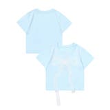 ライトブルー | 【HOOK】for girls ドットリボン半袖TEE Tシャツ【SS】 | HOOK