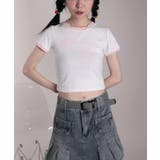 【HOOK】for girls リボンプリントリンガーtシャツ【SS】 | HOOK | 詳細画像13 