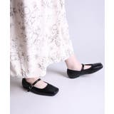 ブラック | 【shoes365】スクエアトゥのバックル付きパンプス | aimoha 