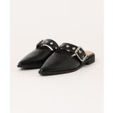 ブラック | 【shoes365】ベルトデザインスリッパ風パンプス 靴 シューズ | aimoha 