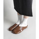 ブラウン | 【shoes365】クロスデザインのスリッパ風パンプス | aimoha