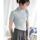 グレー | Tシャツ フェミニン半袖トップス レディース【SS】 | aimoha