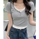 重ね着風ショート丈Tシャツ レディース【SS】 | aimoha | 詳細画像7