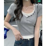 重ね着風ショート丈Tシャツ レディース【SS】 | aimoha | 詳細画像12