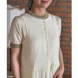 オフホワイト | 【Aimoha】クルーネック半袖トップス Tシャツ【SS】 | aimoha 