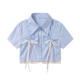 【HOOK】for girls 裾切りっぱなしレイヤード風紐シャーリング半袖ブラ… | HOOK | 詳細画像1 