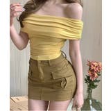 イエロー | 【Jasmine】オフショル半袖カットソートップス Jasmine Grandi… | aimoha 