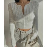 ホワイト | 【Jasmine】ケーブル編みニットカーディガン Jasmine Grandif… | aimoha 